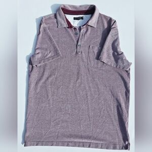 Banana Republic Men’s Polo Shirt Large Maroon Heather Cotton Stretch